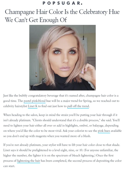 PopSugar feature